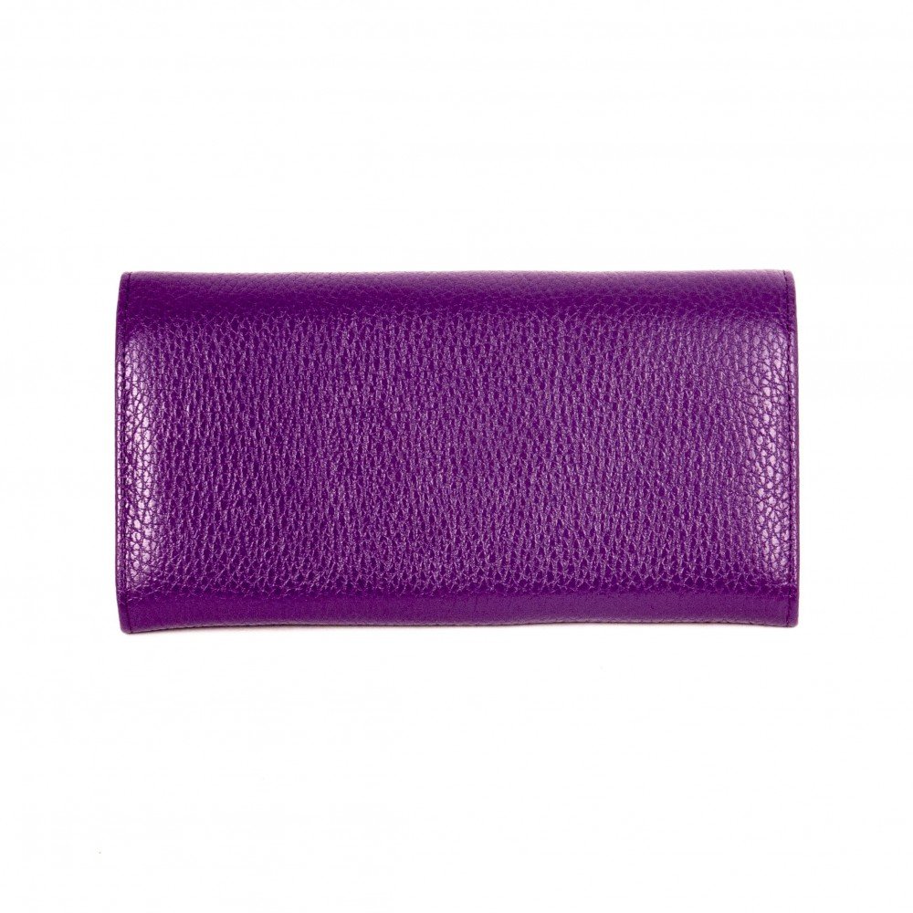 Дамско портмоне ENZO NORI модел CLASSIQUE естествена кожа тъмно лилав